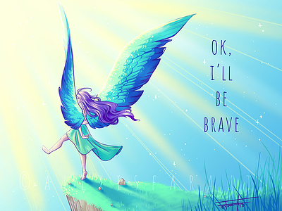 Be Brave blue digitalpainting drawing illustration photoshop purple sketch wings
