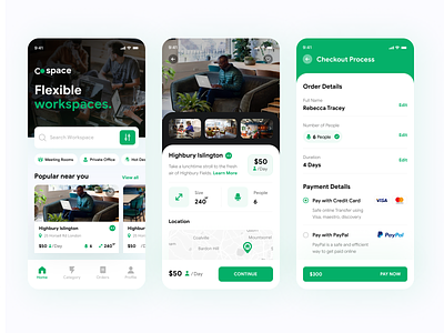 Coworking Space Mobile App appdesign