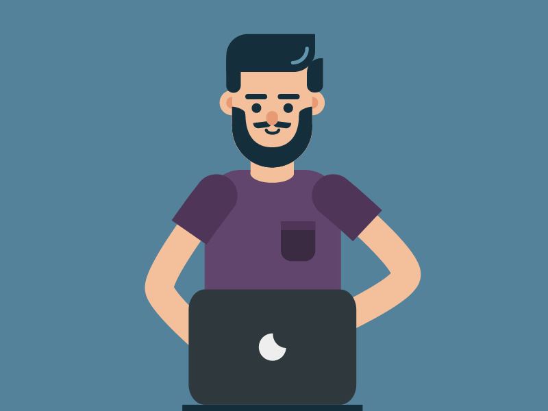 Personal Icon 2d animation character design flat loop