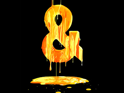Drip ampersand colorful drip fabrication photography physical typography