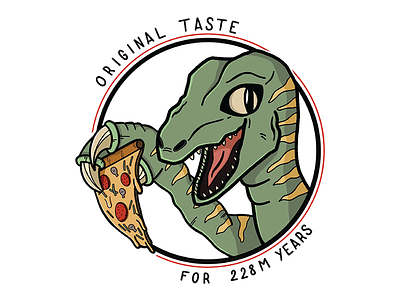 Pizza Raptor cordat dino green illustration ipad pizza procreate raptor seb