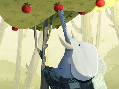 Artmash elephant / orchard / blanket animal apple artmash elephant forest illustration ipad light orchard procreate