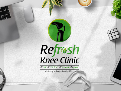 Refresh Knee Clinic | Logo Design 2020 banner 2020 trend brand identity branding clinic logo design logo design branding logo design concept logo designer logotype ui uiwala vector