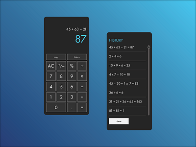 Daily UI 4: Calculator app design minimal ui