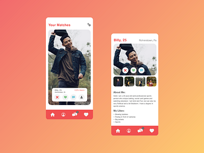 Daily UI 6: Profile app design minimal ui