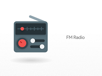 #3 - FM Radio app design icon material paperkraft radio