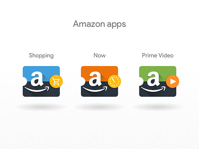 #6 - Amazon Shopping, Now & Prime video amazon app brand design grocery icon material paperkraft shopping streaming video
