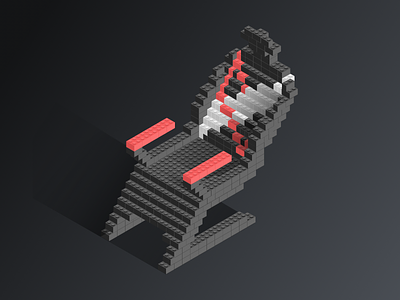 LEGO MKBHD's Chair black chair dope illustration isometric lego minimal mkbhd red tech youtube