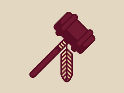 Nole Gavel Icon feather gavel illustration