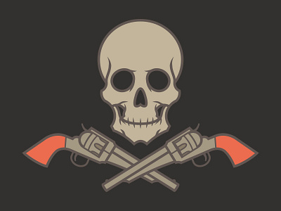 Piracy! illustration pistols skull vector