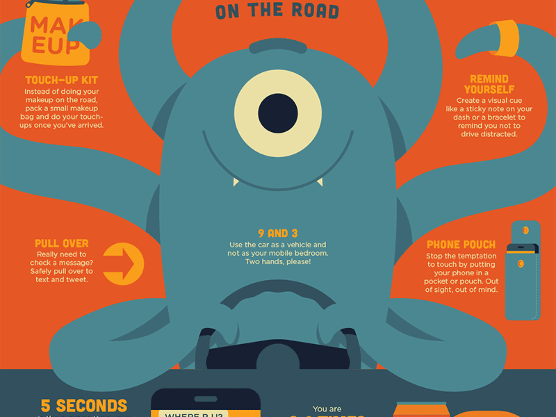 Monsters driving illustration monsters vector