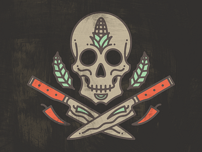 El Cocinero Skull knives maize skull tacos