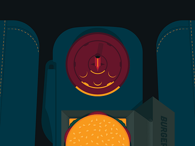 Road Meal burger drink illustration vector