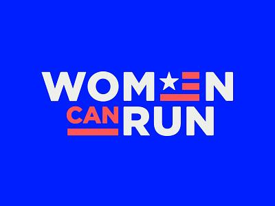 Women Can Run logo politics star