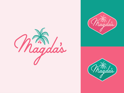 Magda's coffee logo magda palm script sweets