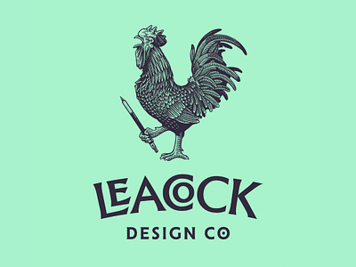Leacock Design Co. illustration interlocking logo mark pencil rooster