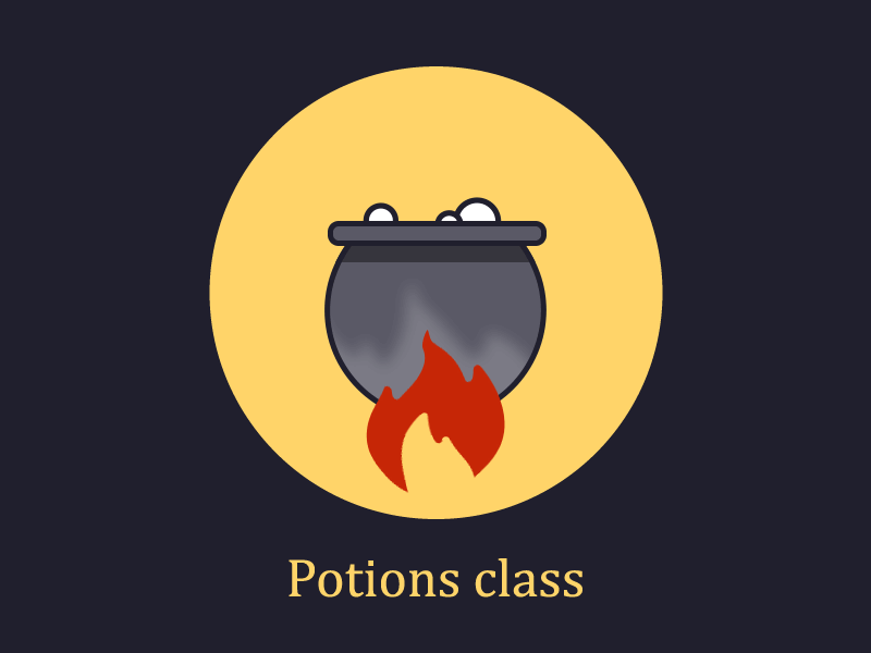 Potions Class animation cauldron fire harry icons potion potter