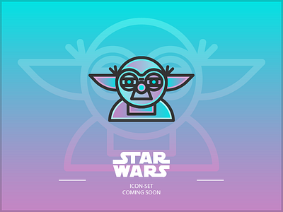 Yoda gradient icon line lineicon star starwars war yoda