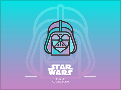 Darth Vader gradient icon line lineicon star starwars war yoda