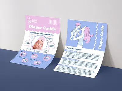 Diaper Caddy Organizer Instruction baby babydream child children diaper family kid leaflet mother print typography