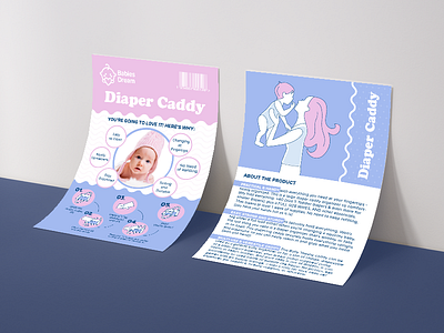 Diaper Caddy Organizer Instruction baby babydream child children diaper family kid leaflet mother print typography