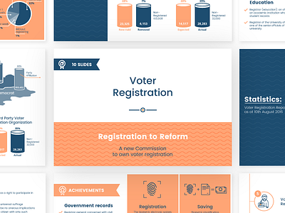 Implementing of Government Program Presentation cards clean icon design icons infographic light minimal presentation report slide deck slides web design