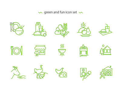 Eco Farm Line Icons eco entertainment farm food hen icon line line art line icons relax rest tourism