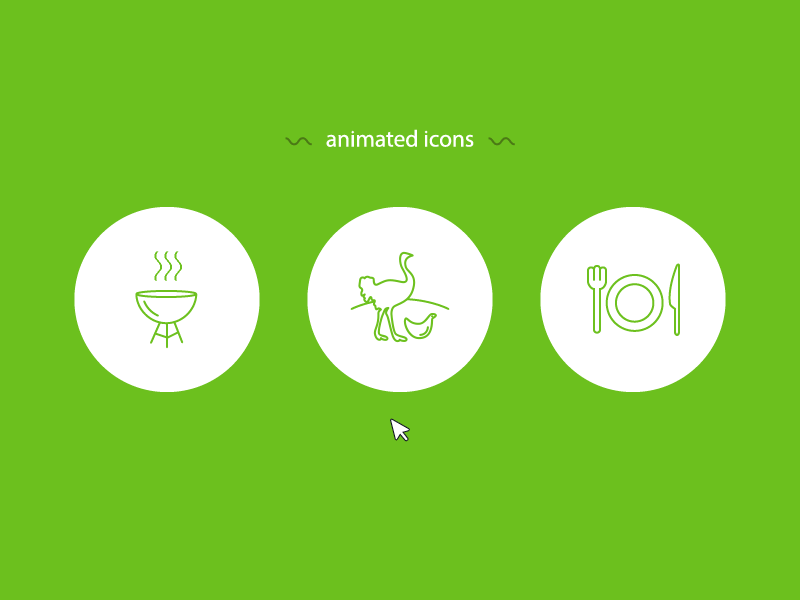 Eco Farm Animated Icons animation barbecue cutlery eco farm food hen icon line line icons meal ostrich