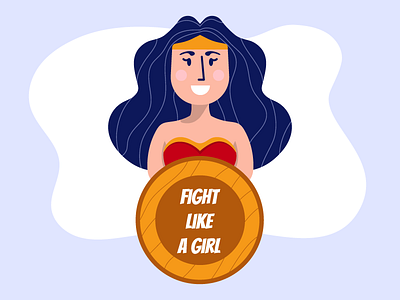 Superhero girl calling for girlish fight fight girl girl power illustration inspiration protection shield strong super woman superhero woman wonder woman