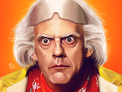 Doc back to the future digital arts digital painting illustration movie poster