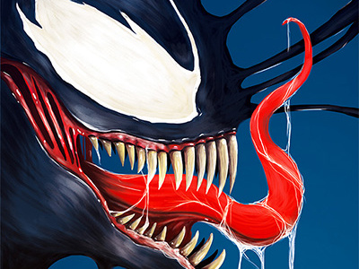 Venom comics digital arts digital painting illustration movie poster spiderman venom villain