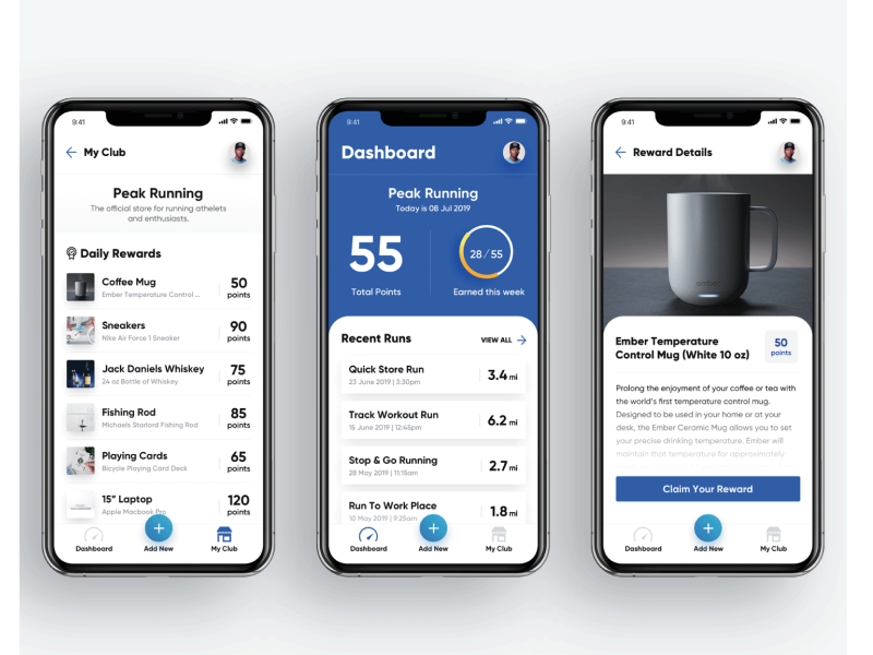 fitness rewards app ui design by Arman Hossain on Dribbble