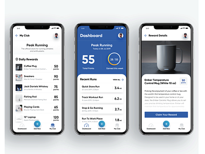 fitness rewards app ui design