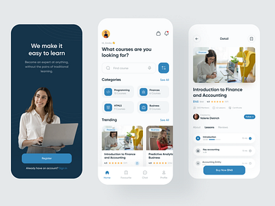 Online Course Mobile App ui design