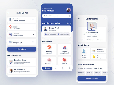 Doctor's appointment app ui design