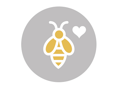 Live, Love & Bee Logo bee blog grey icon live logo love yellow