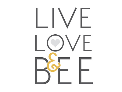 Live, Love & Bee Logo bee blog grey icon live logo love yellow