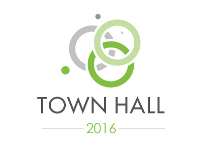 Final Town Hall Logo connections green grey hall icon logo media presentation town