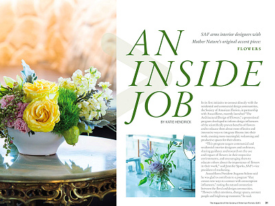 An Inside Job - Floral Management Magazine green layout magazine publication typography