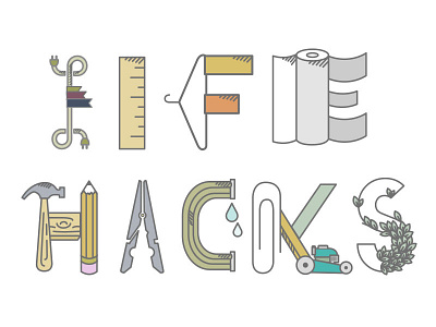 Life Hacks Hand Lettering fun graphic hand lettering lettering