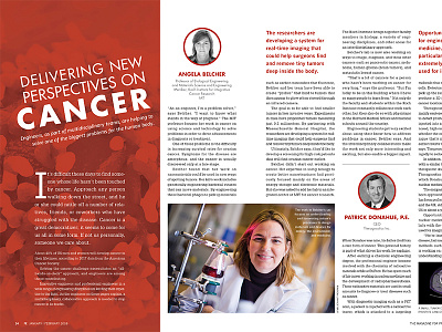 Delivering New Perspectives on Cancer - Magazine Layout indesign layout pe magazine