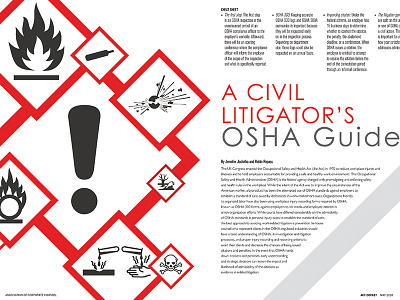 OSHA Guide - Feature done for ACC Magazine - May feature magazine osha patents spread