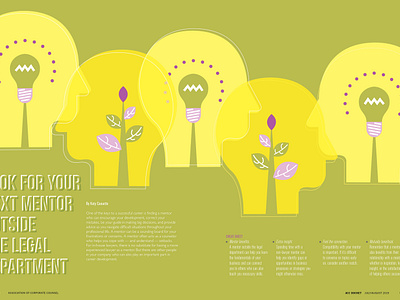 Feature for July/August 2019 ACC Docket article business design feature illustration lawyer magazine spread typography vector