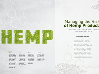 Hemp Article for ACC December 2010 article business design feature icon illustration lawyer logo magazine spread typography