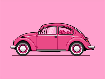 Dribbble VW Beetle beetle car illustration vector vw