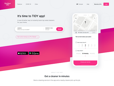 Relaunching the tidyapp.io web version cleaning service cleaningapp homepage landingpage ondemand tidy tidyapp