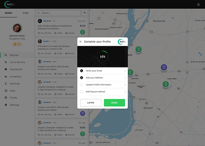 Completing Your Profile ace aceby black blue clean freelancers green jobs login profile work