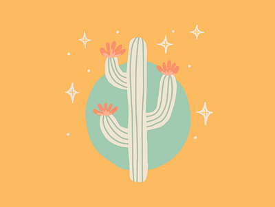 Hug me americana cactus desert flat flat illustration illustration mexicana southwest stars tattoo idea