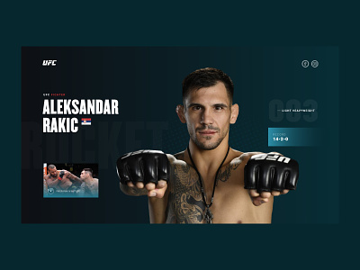 UFC fighter/athlete Aleksandar Rakic - Web Design boxing branding fighter fighting landingpage layout martialart mma page rakic ufc ui uiux uxui webdesign website