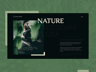 Nature Photographer - About Section blog design landscape layout nature page photographer photoshoot ui uiux web webdesign